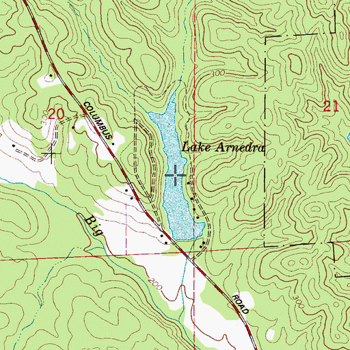 Topographic Map of Lake Arnedra, AL