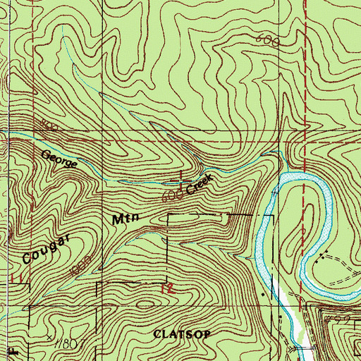 Topographic Map of Gold Creek, OR