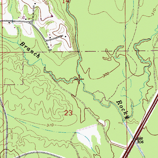 Topographic Map of Arnold Branch, AL