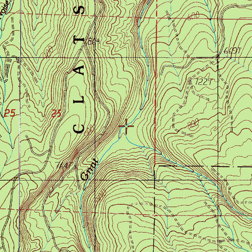 Topographic Map of Knotts Creek, OR