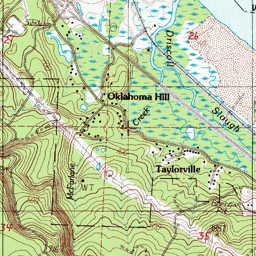 Topographic Map of Hanson Slough, OR