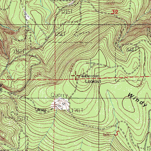 Topographic Map of Benson Point, OR