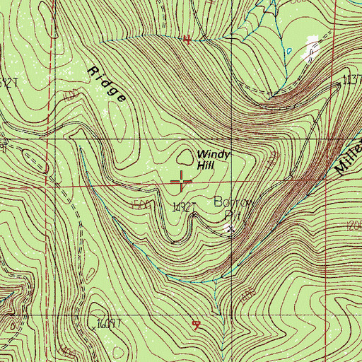 Topographic Map of Windy Mountain, OR