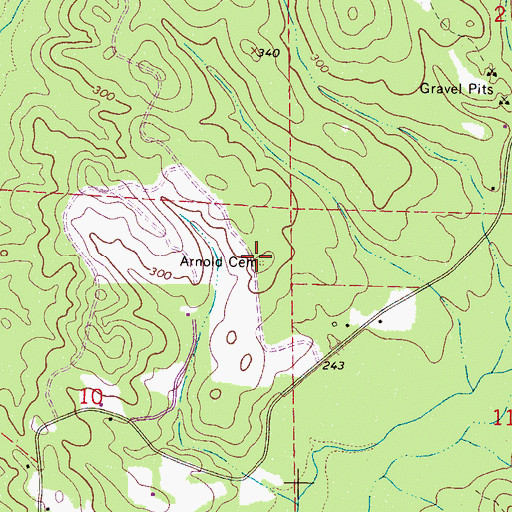 Topographic Map of Arnold Cemetery, AL