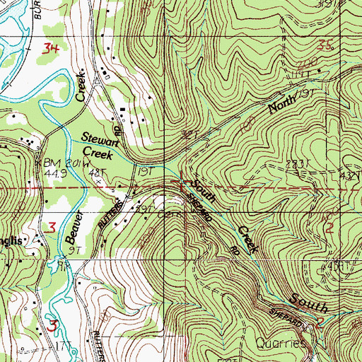 Topographic Map of North Fork Stewart Creek, OR
