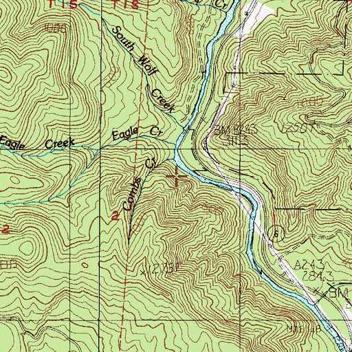 Topographic Map of Combs Creek, OR