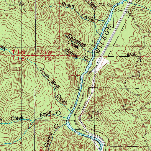 Topographic Map of Haines Creek, OR