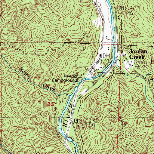 Topographic Map of Pennock Creek, OR