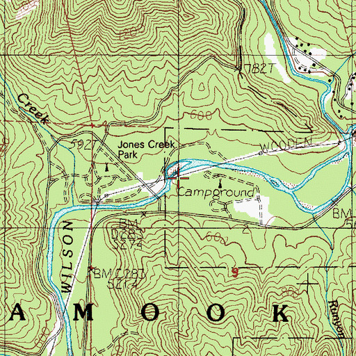 Topographic Map of Wilson River Picnic Ground (historical), OR
