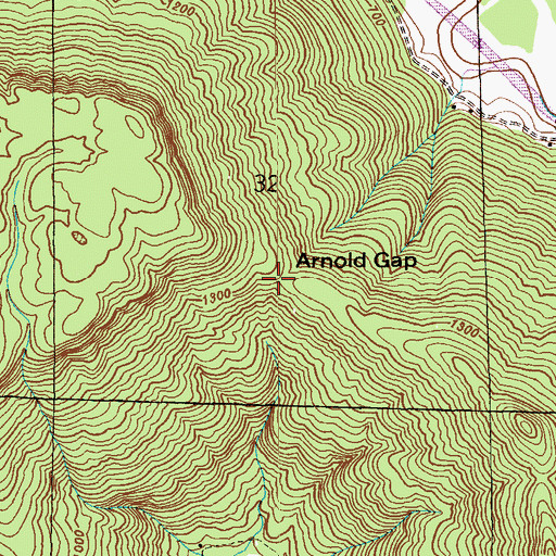 Topographic Map of Arnold Gap, AL