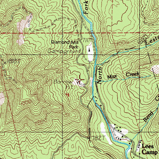 Topographic Map of Max Creek, OR