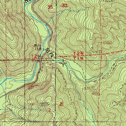 Topographic Map of Company Creek, OR