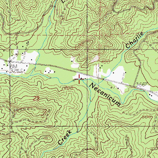 Topographic Map of Warner Creek, OR