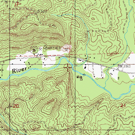 Topographic Map of Alder Creek, OR