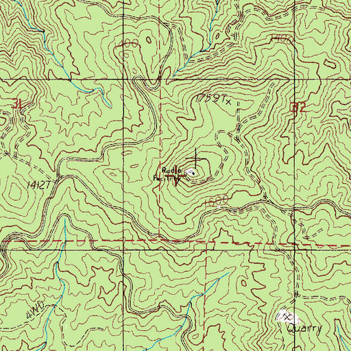 Topographic Map of Davis Point, OR