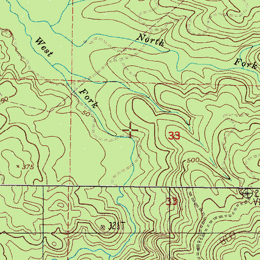 Topographic Map of Hoover Spring, OR