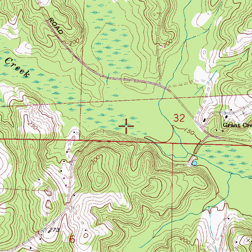 Topographic Map of Arthur Creek, AL