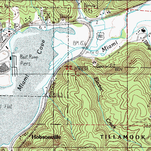 Topographic Map of Electric Creek Reservoir, OR