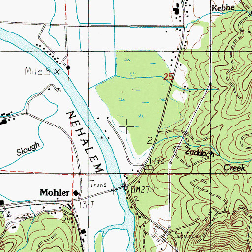 Topographic Map of Zaddach Creek, OR