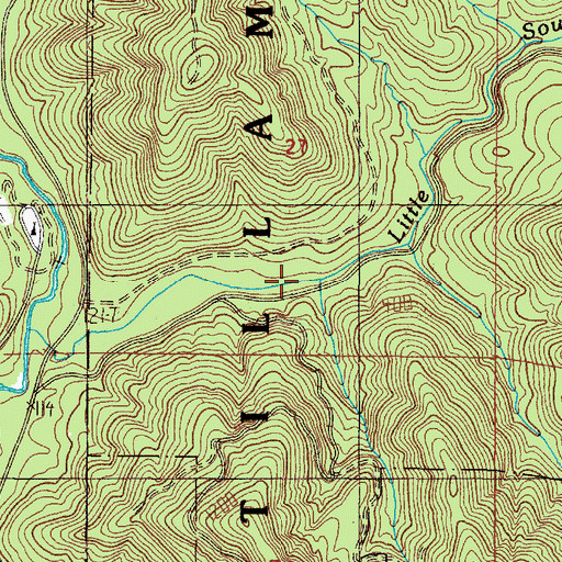 Topographic Map of Shirley Creek, OR