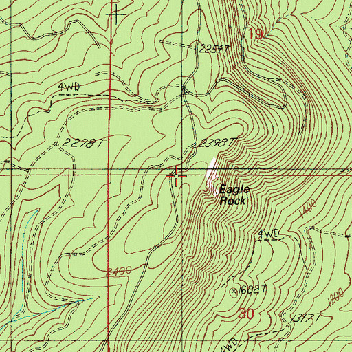 Topographic Map of Eagle Rock, OR