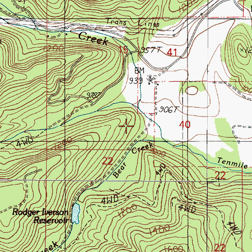 Topographic Map of Bear Creek, OR