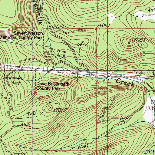 Topographic Map of Wilson Creek, OR
