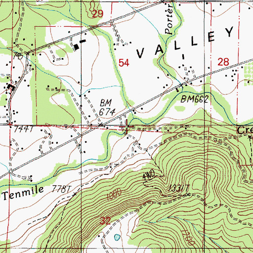 Topographic Map of Irwin Creek, OR