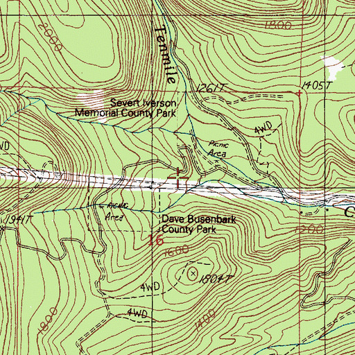 Topographic Map of Severt-Iverson County Park, OR