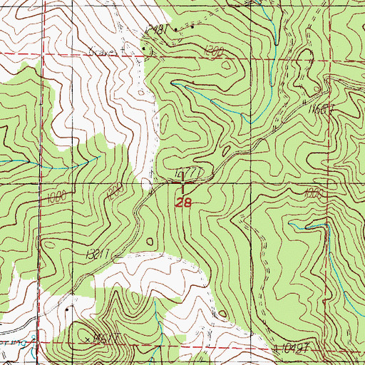 Topographic Map of Hare (historical), OR