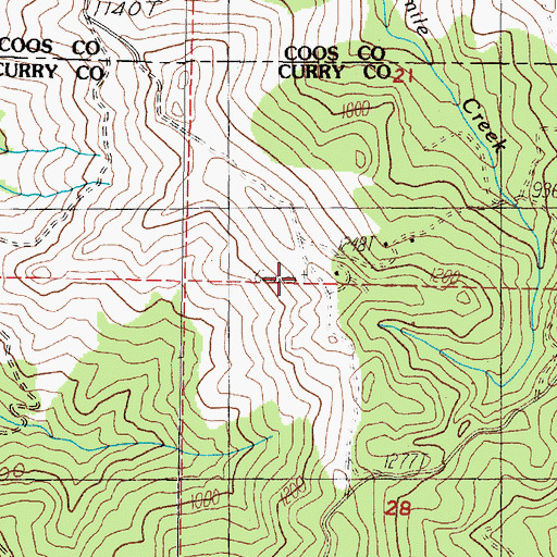 Topographic Map of Ocean View Cemetery, OR