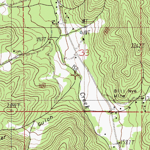 Topographic Map of Alder Gulch, OR