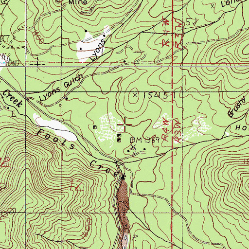 Topographic Map of Lonesome Gulch, OR