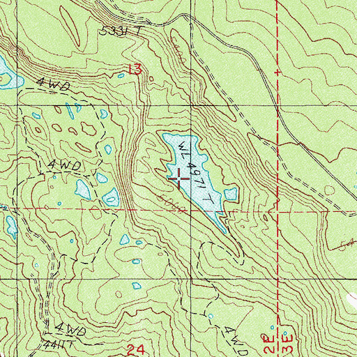 Topographic Map of Big Lake, OR