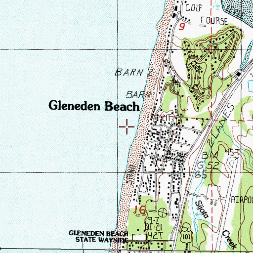 Topographic Map of Gleneden County Park, OR