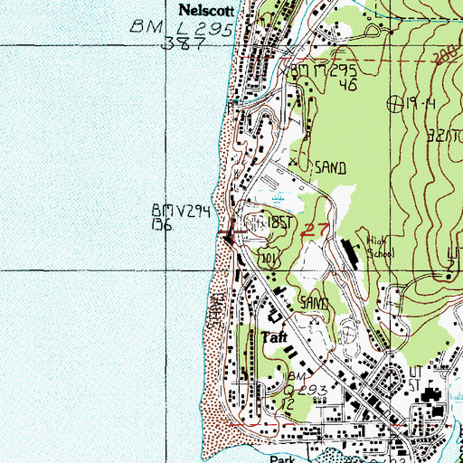 Topographic Map of Taft Cemetery, OR
