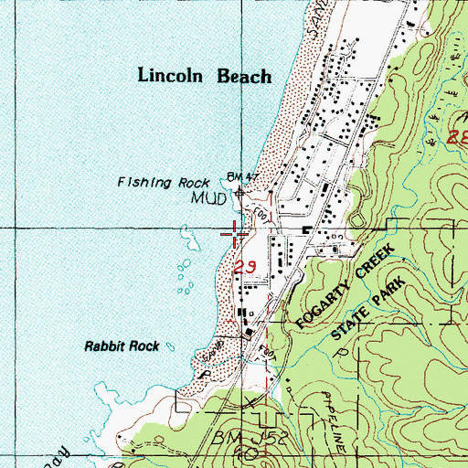 Topographic Map of Pacific Palisades, OR