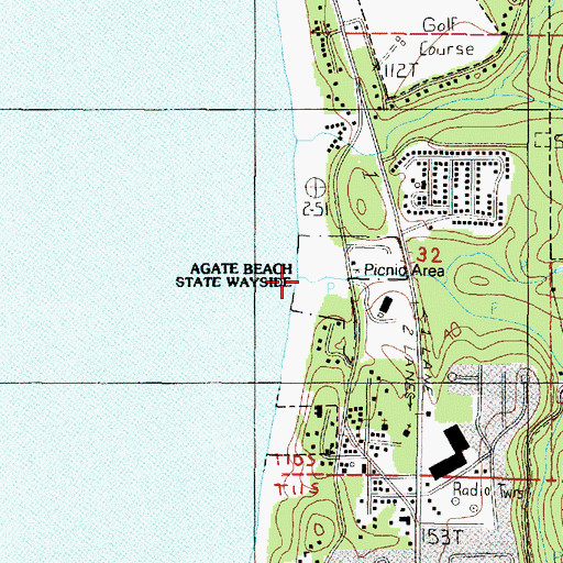Topographic Map of Agate Beach State Park, OR
