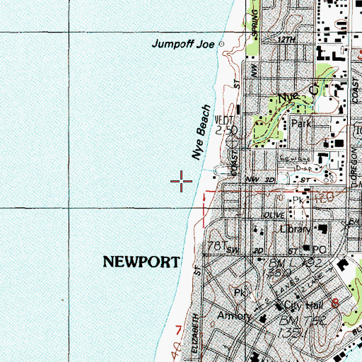 Topographic Map of Nye Creek, OR