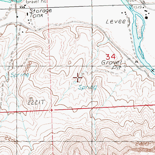 Topographic Map of Rocky Top, OR