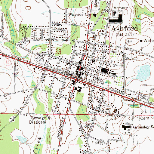 Topographic Map of Ashford, AL