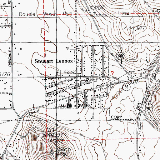 Topographic Map of Stewart Lenox, OR