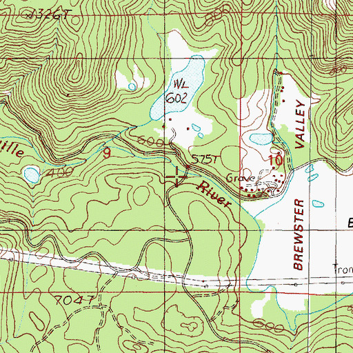 Topographic Map of Brewster Valley, OR