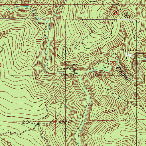 Topographic Map of South Fork Camas Creek, OR