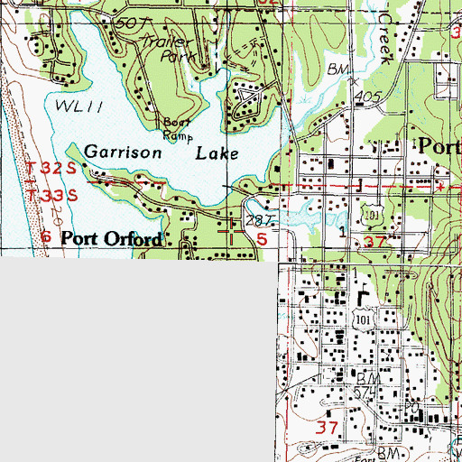 Topographic Map of Buffington Memorial Park, OR