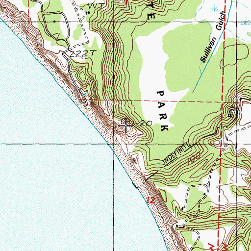 Topographic Map of Cape Blanco Mine, OR