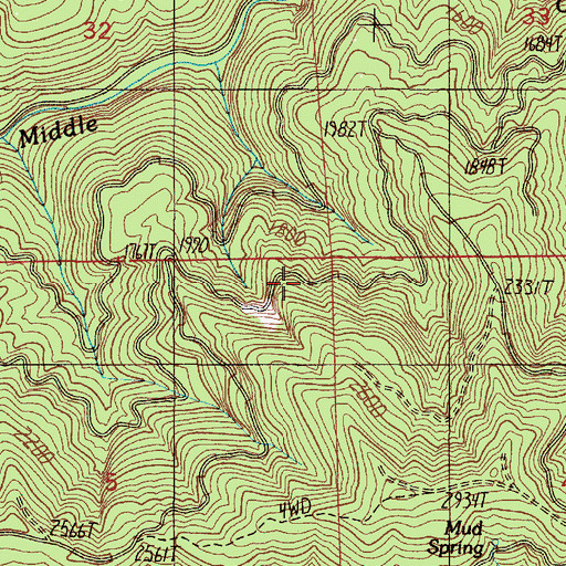 Topographic Map of Sullivan Creek, OR