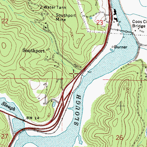 Topographic Map of Southport Creek, OR