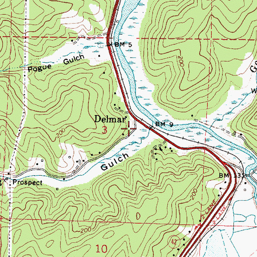 Topographic Map of Kings Landing (historical), OR