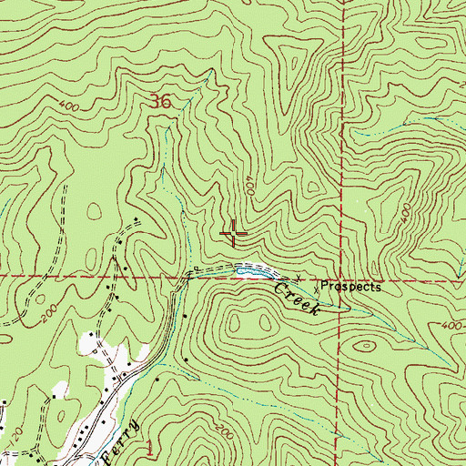 Topographic Map of Smith-Powers Mine, OR